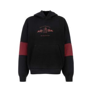 Willy Chavarria Men Black Cotton Oversize Sweatshirt